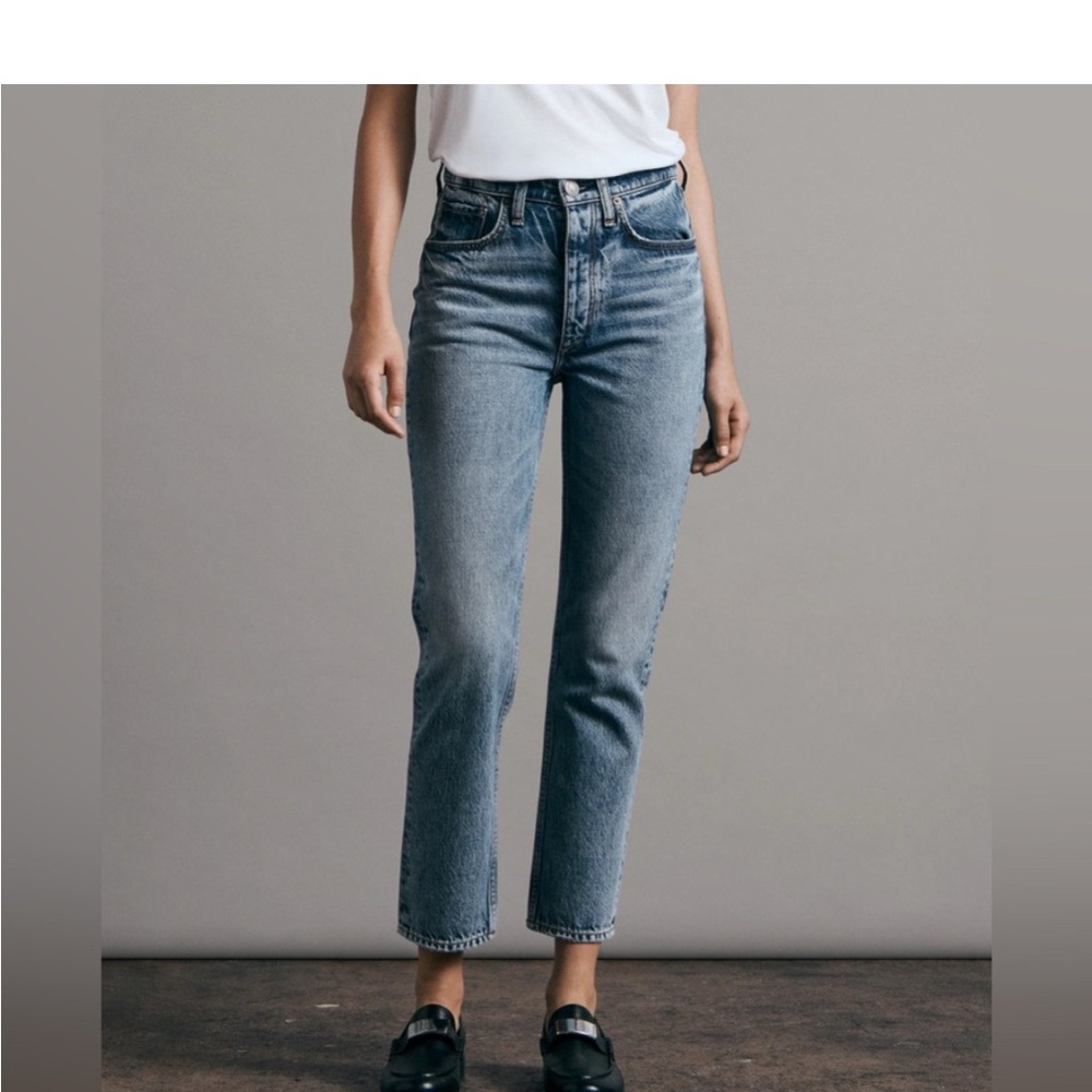 Rag & Bone Blue Cropped Ankle Jeans with Timeless Style